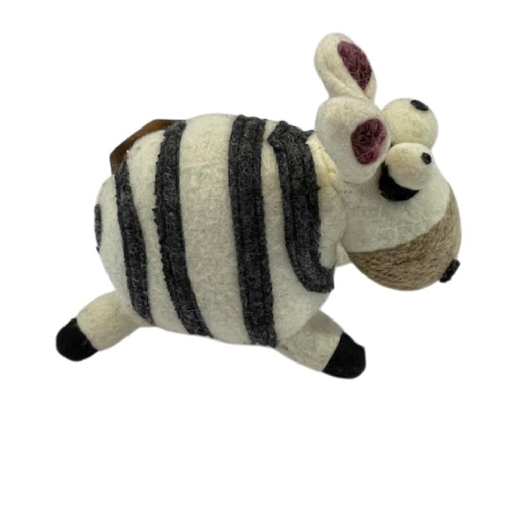 Woolbuddy handmade zebra from a needle felting kit. NWT